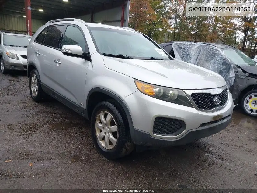 5XYKTDA22BG140250 2011 Kia Sorento Lx V6
