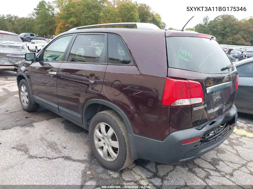 5XYKT3A11BG175346 2011 Kia Sorento Lx