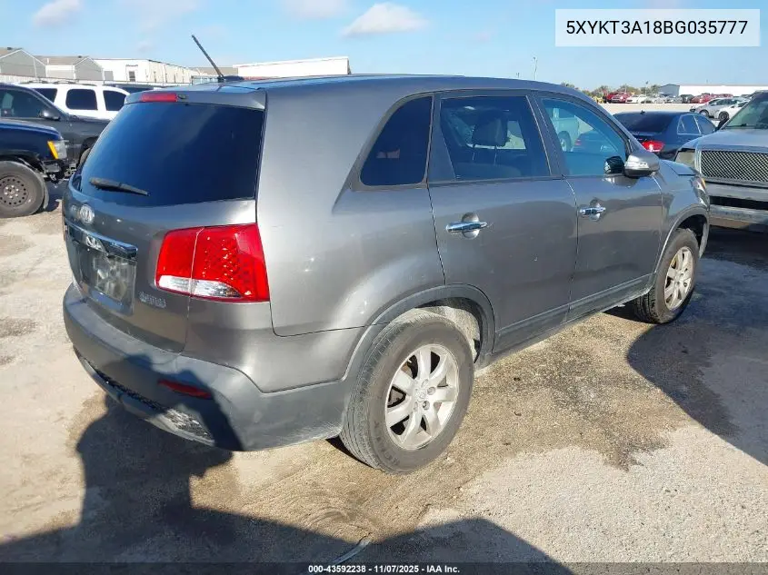 5XYKT3A18BG035777 2011 Kia Sorento Lx