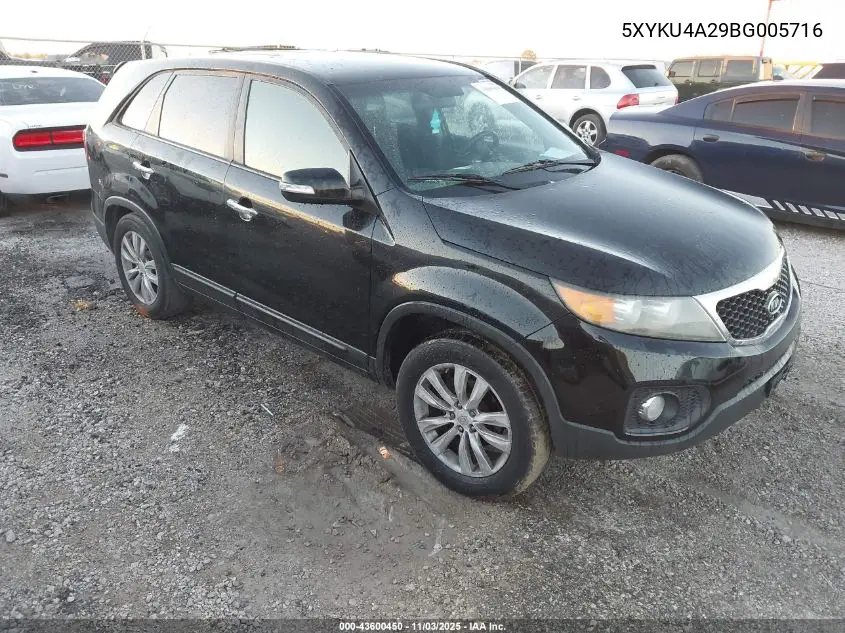 5XYKU4A29BG005716 2011 Kia Sorento Ex V6