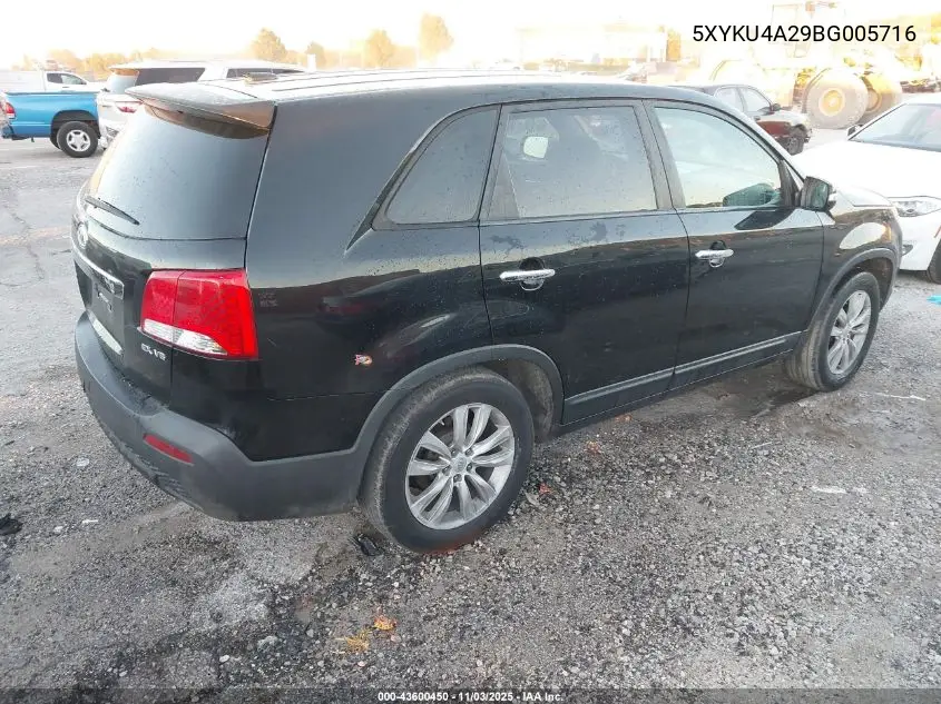 5XYKU4A29BG005716 2011 Kia Sorento Ex V6