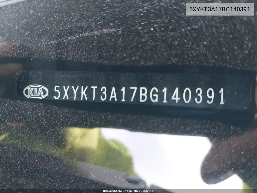 5XYKT3A17BG140391 2011 Kia Sorento Lx