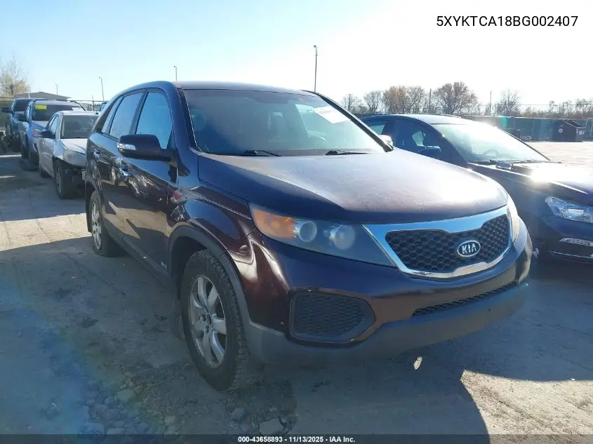 5XYKTCA18BG002407 2011 Kia Sorento Lx