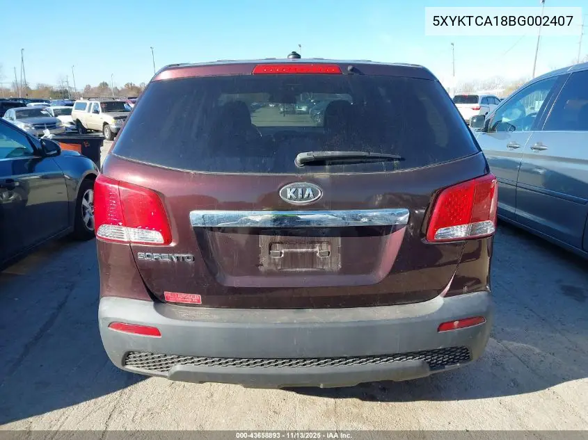 5XYKTCA18BG002407 2011 Kia Sorento Lx