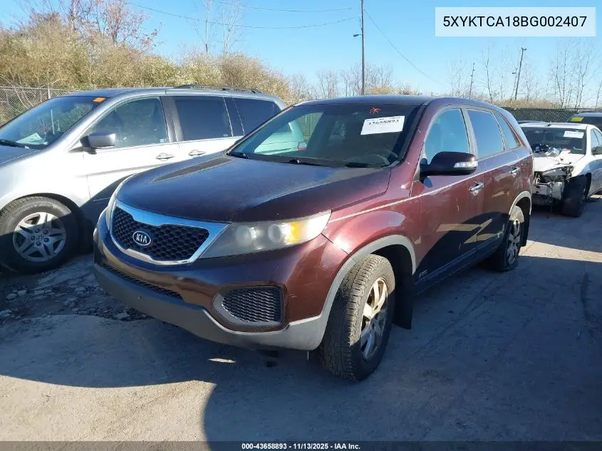 5XYKTCA18BG002407 2011 Kia Sorento Lx