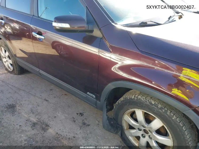 5XYKTCA18BG002407 2011 Kia Sorento Lx