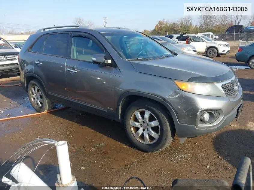 5XYKTCA16BG143086 2011 Kia Sorento Lx