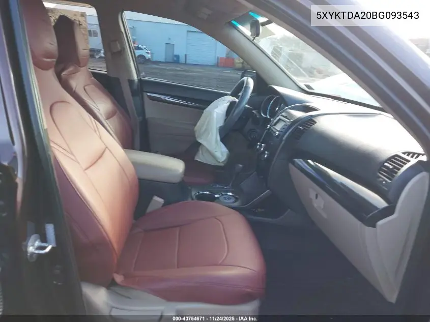5XYKTDA20BG093543 2011 Kia Sorento Lx V6
