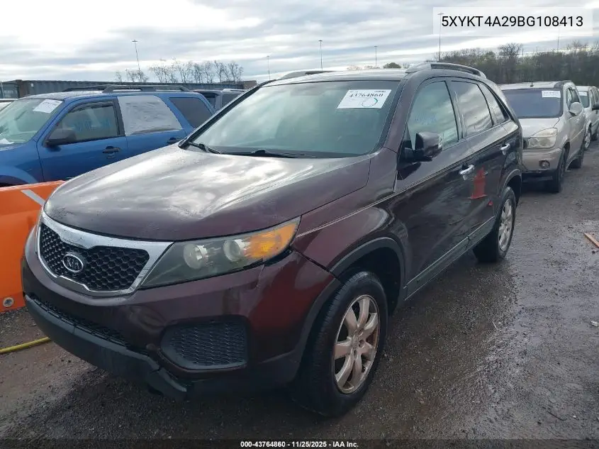 5XYKT4A29BG108413 2011 Kia Sorento Lx V6