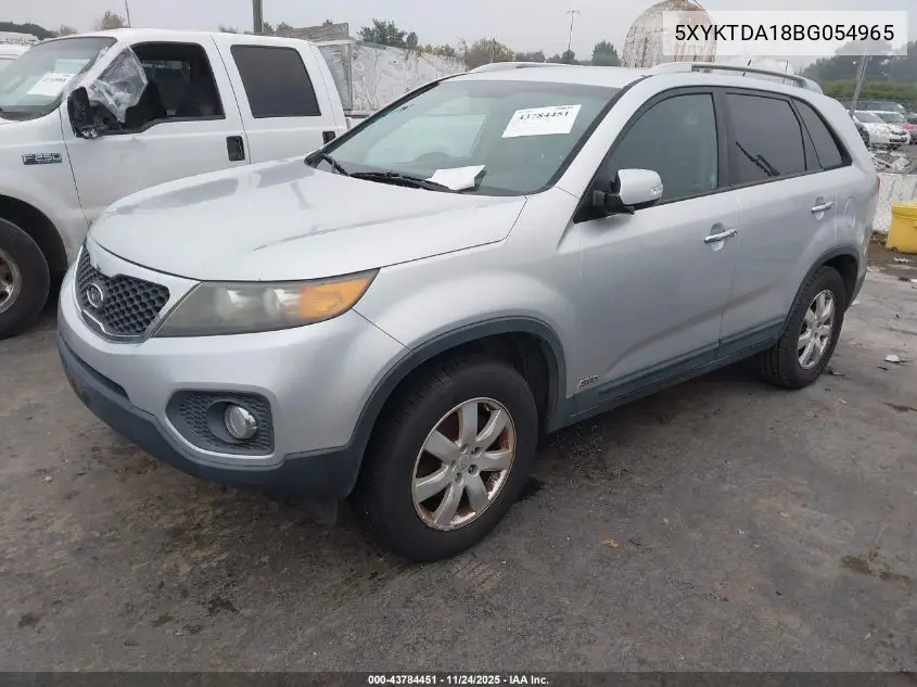 5XYKTDA18BG054965 2011 Kia Sorento Lx