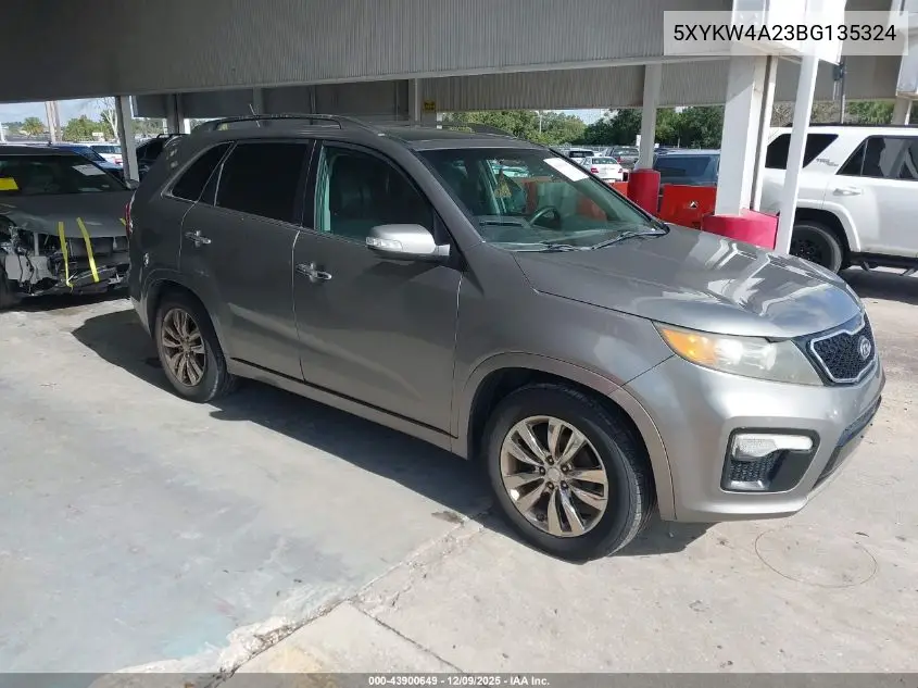 5XYKW4A23BG135324 2011 Kia Sorento Sx V6