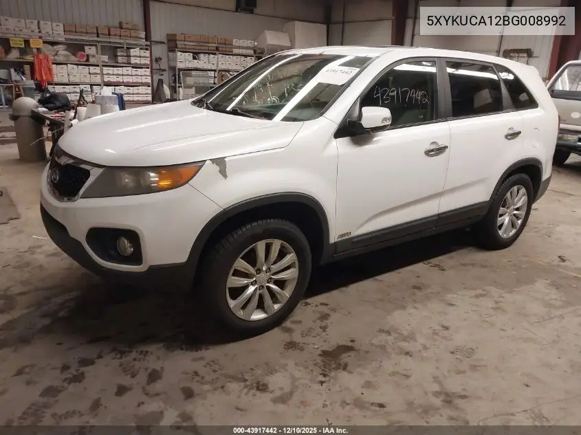 5XYKUCA12BG008992 2011 Kia Sorento Ex