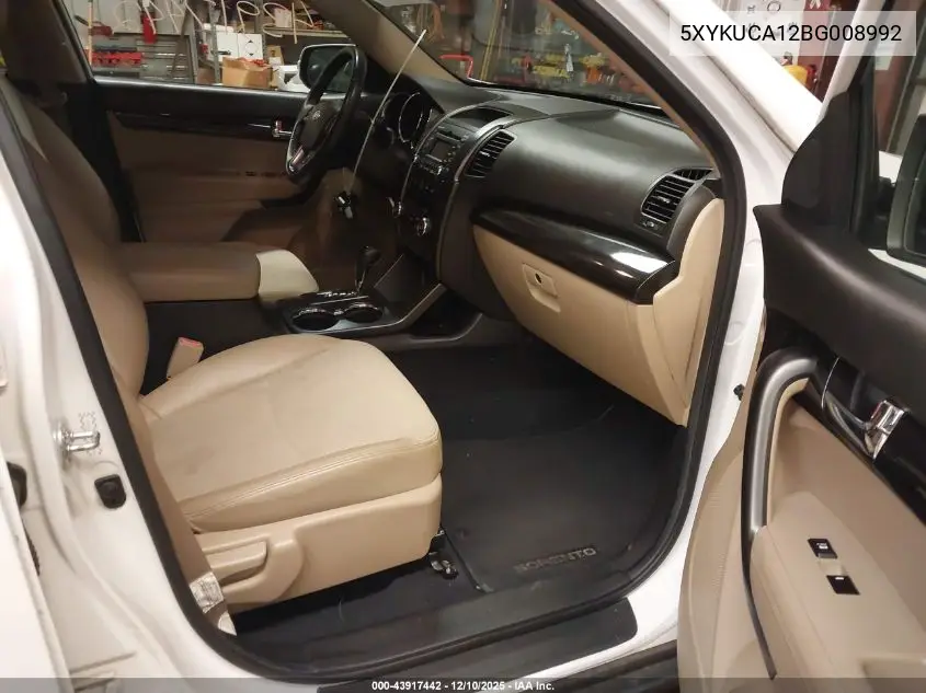 5XYKUCA12BG008992 2011 Kia Sorento Ex