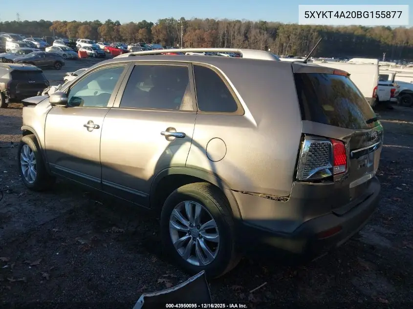 5XYKT4A20BG155877 2011 Kia Sorento Lx V6