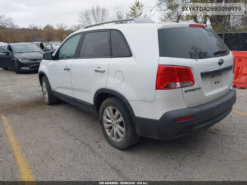 5XYKTDA26BG098939 2011 Kia Sorento Lx V6