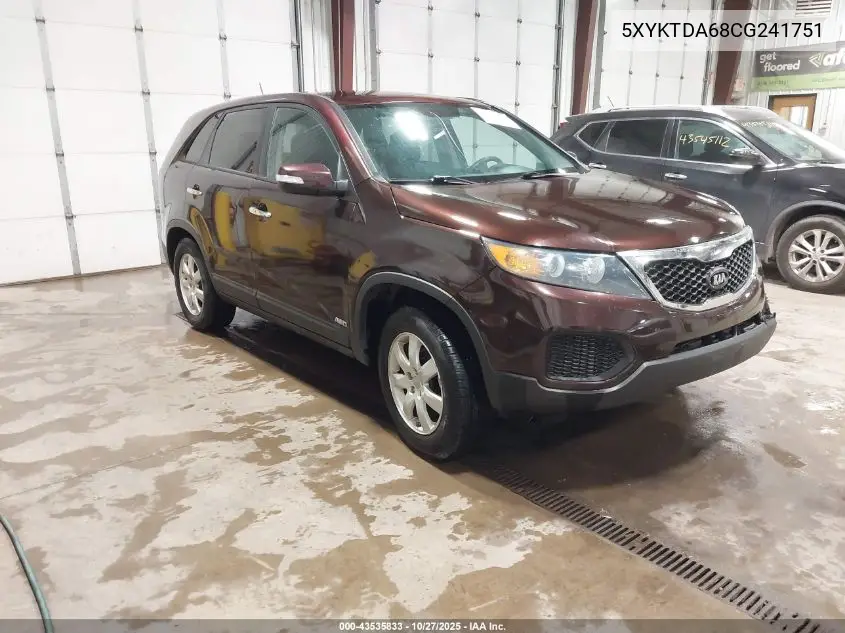 5XYKTDA68CG241751 2012 Kia Sorento Lx