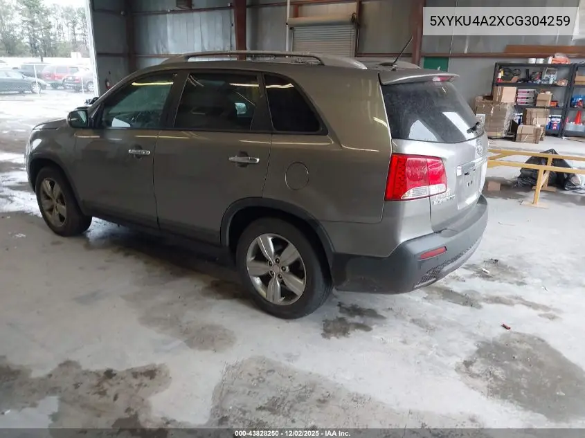 5XYKU4A2XCG304259 2012 Kia Sorento Ex V6