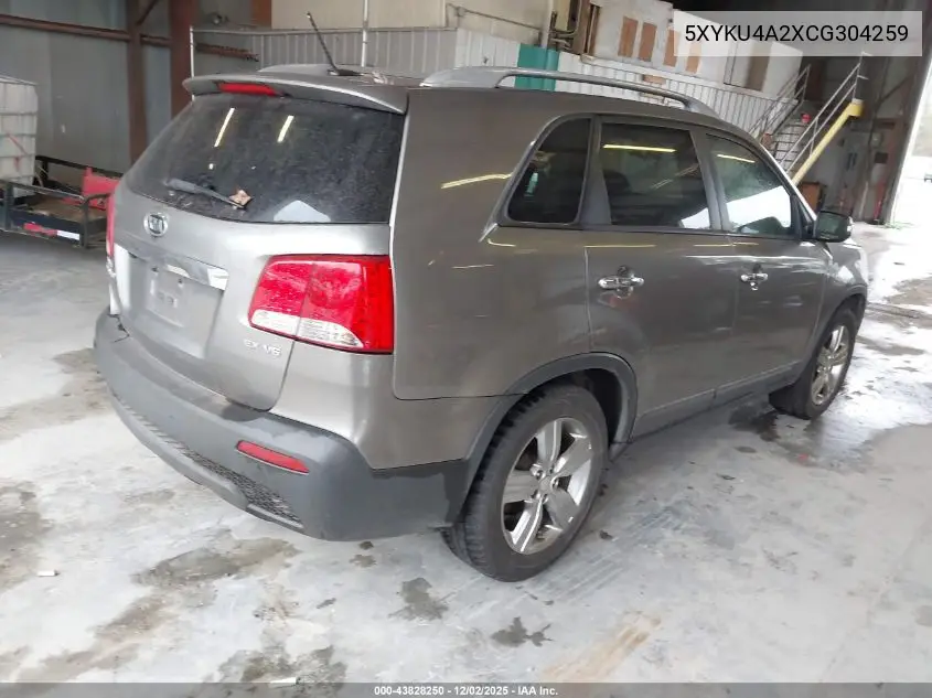 5XYKU4A2XCG304259 2012 Kia Sorento Ex V6