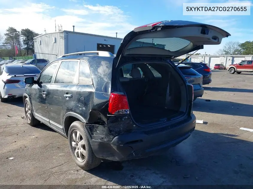 5XYKTDA27CG270655 2012 Kia Sorento Lx V6