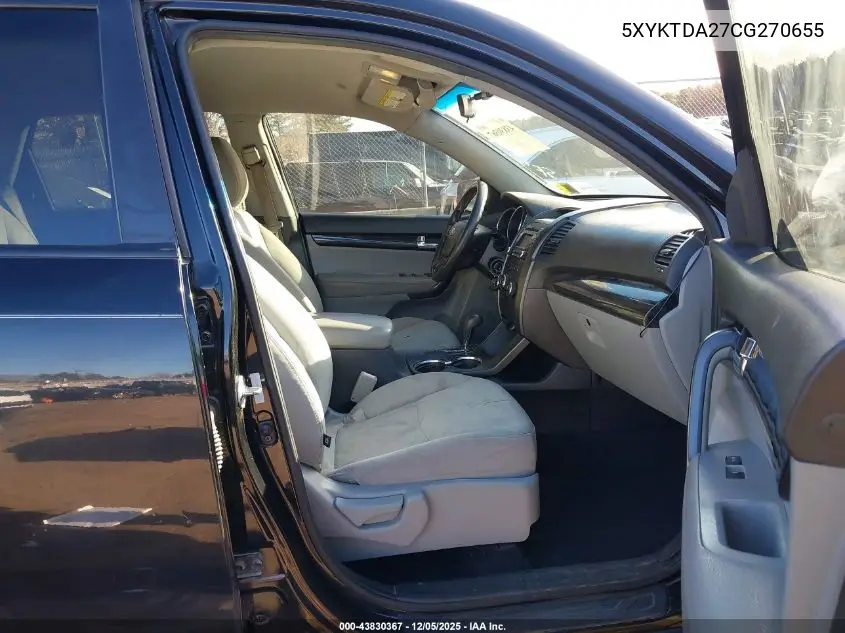 5XYKTDA27CG270655 2012 Kia Sorento Lx V6