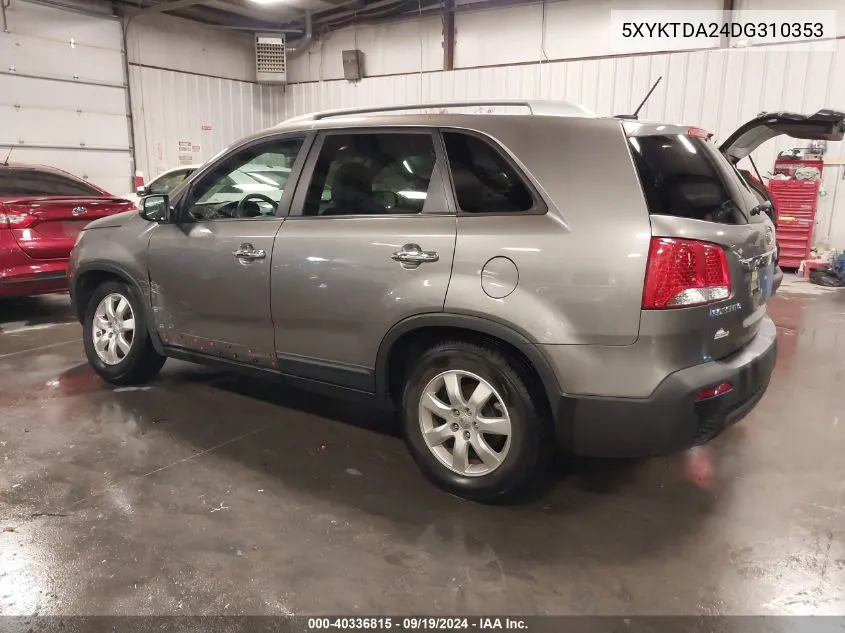 5XYKTDA24DG310353 2013 Kia Sorento Lx V6