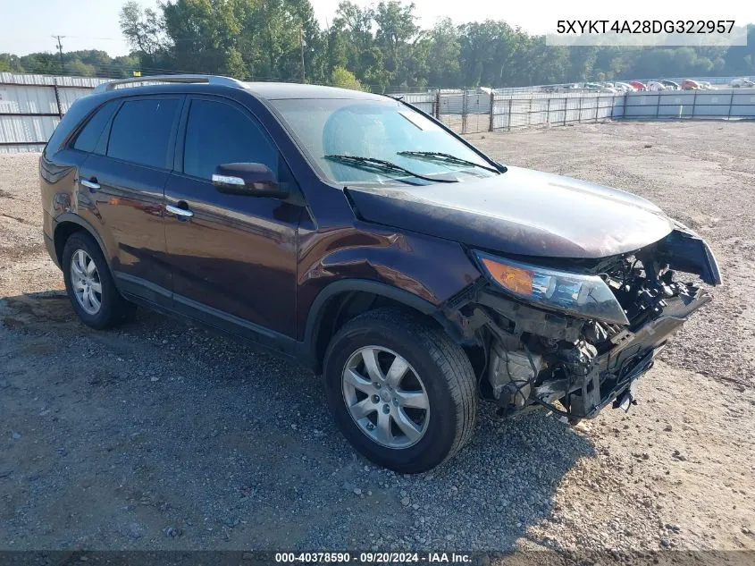 5XYKT4A28DG322957 2013 Kia Sorento Lx V6