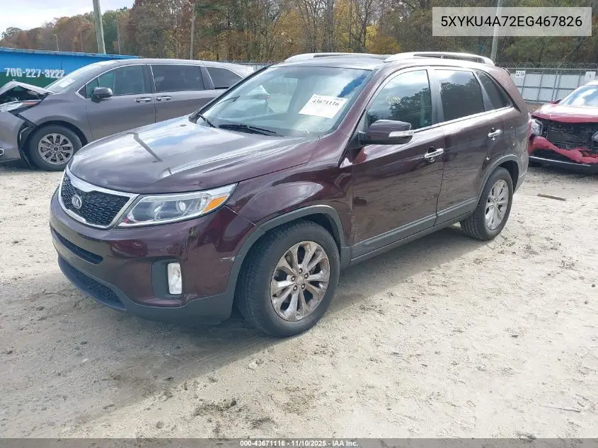 5XYKU4A72EG467826 2014 Kia Sorento Ex V6