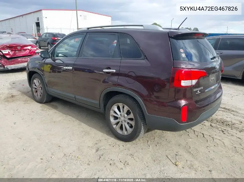 5XYKU4A72EG467826 2014 Kia Sorento Ex V6