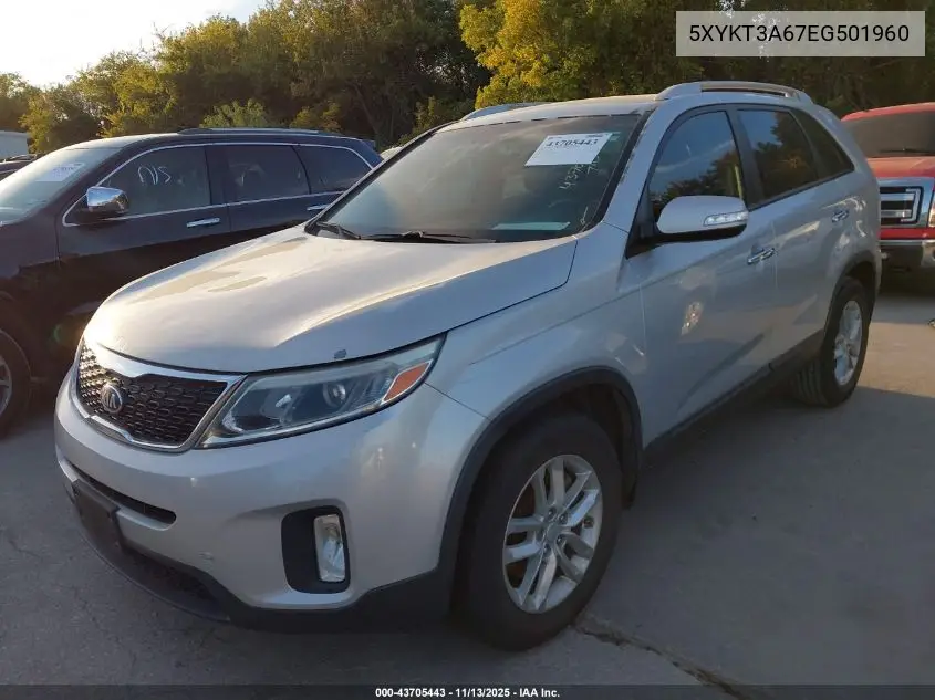 5XYKT3A67EG501960 2014 Kia Sorento Lx