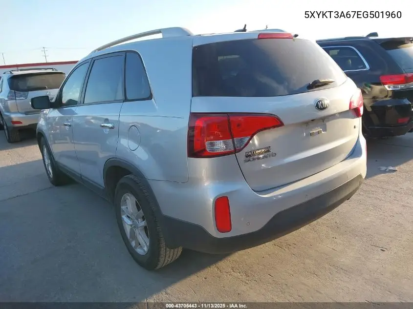 5XYKT3A67EG501960 2014 Kia Sorento Lx