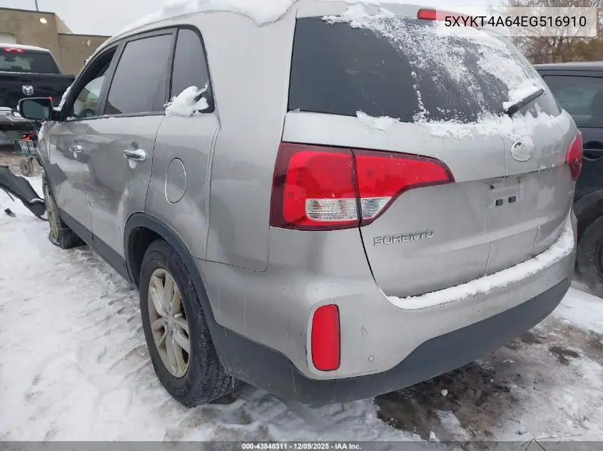 5XYKT4A64EG516910 2014 Kia Sorento Lx