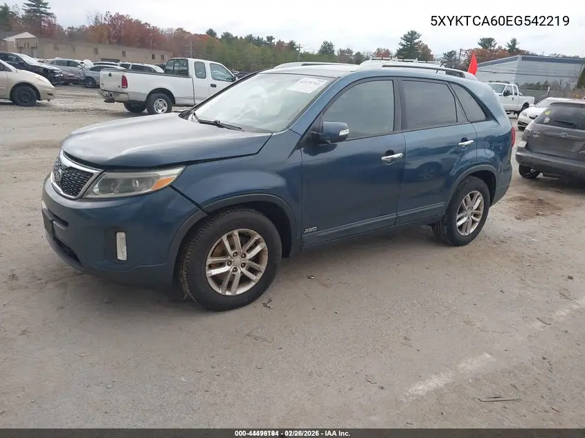 5XYKTCA60EG542219 2014 Kia Sorento Lx