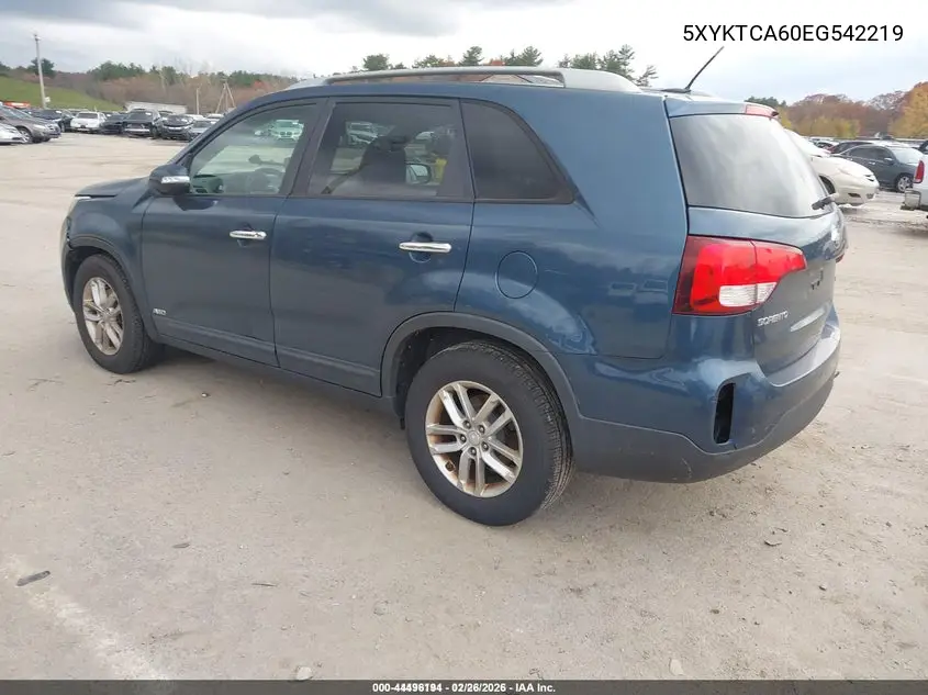5XYKTCA60EG542219 2014 Kia Sorento Lx