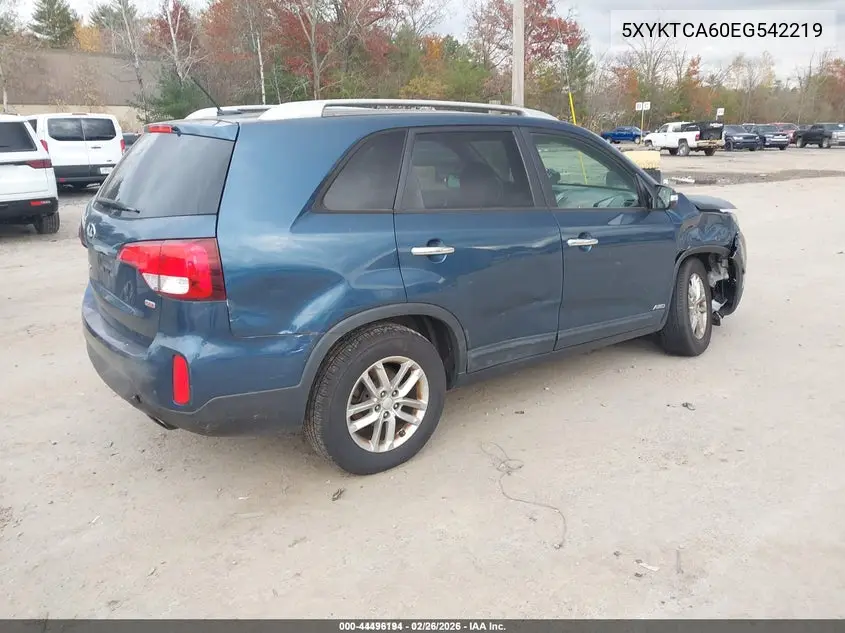 5XYKTCA60EG542219 2014 Kia Sorento Lx