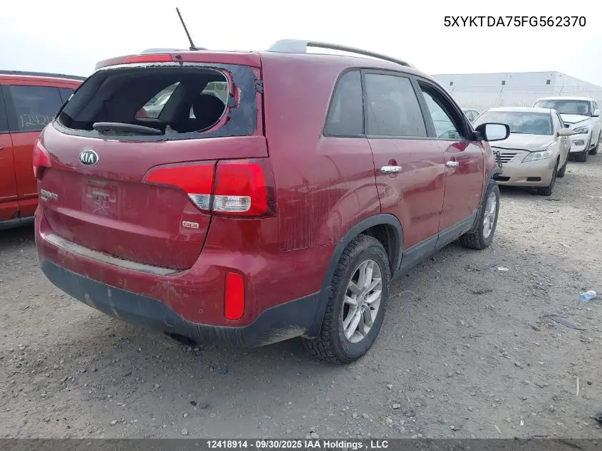 5XYKTDA75FG562370 2015 Kia Sorento Lx