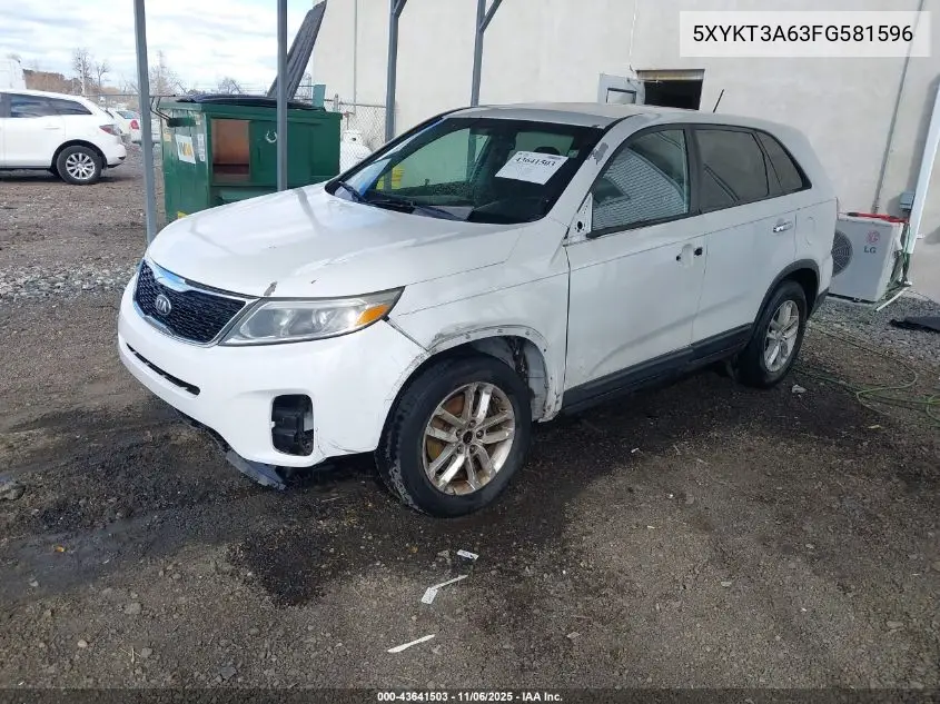 5XYKT3A63FG581596 2015 Kia Sorento Lx