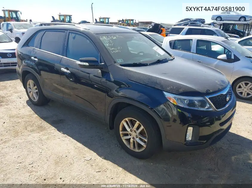 5XYKT4A74FG581900 2015 Kia Sorento Lx V6