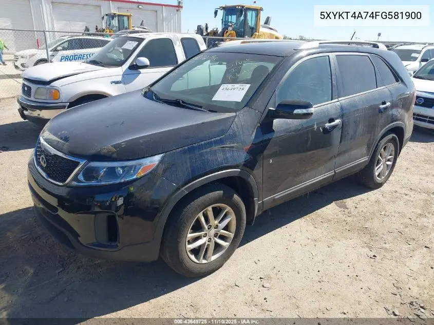 5XYKT4A74FG581900 2015 Kia Sorento Lx V6