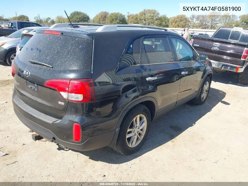 5XYKT4A74FG581900 2015 Kia Sorento Lx V6