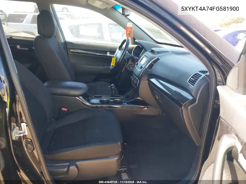 5XYKT4A74FG581900 2015 Kia Sorento Lx V6