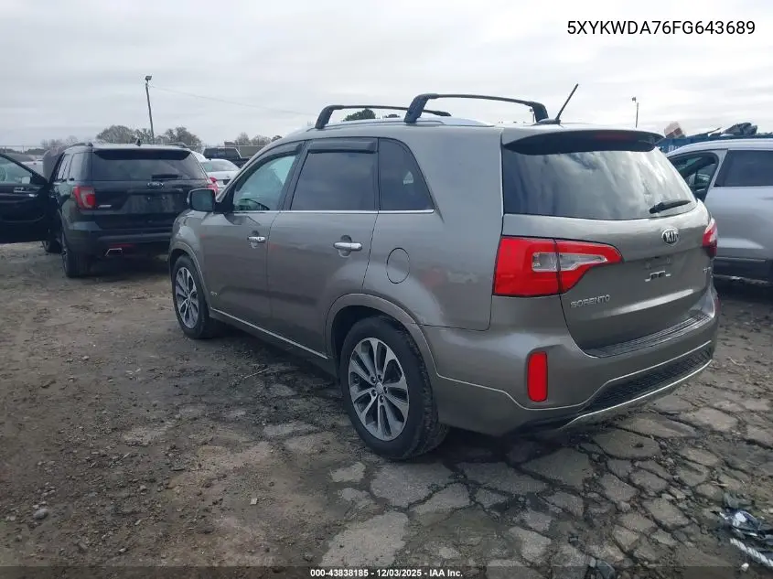 5XYKWDA76FG643689 2015 Kia Sorento Sx V6
