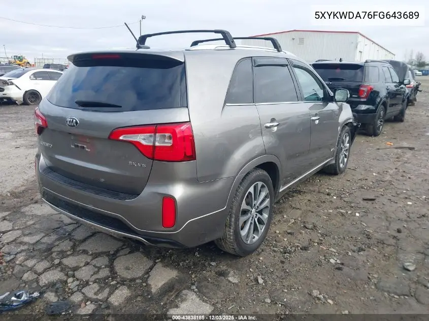 5XYKWDA76FG643689 2015 Kia Sorento Sx V6