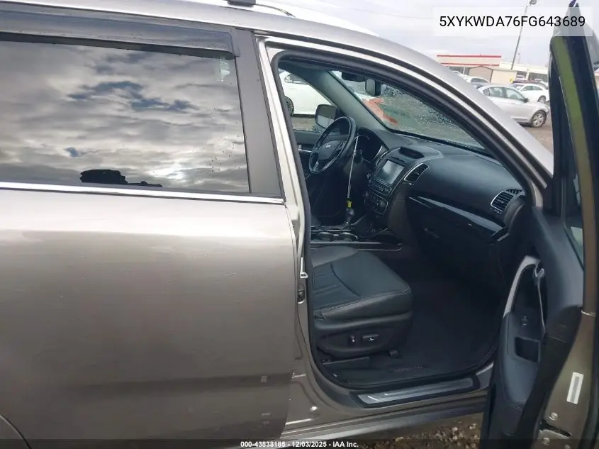 5XYKWDA76FG643689 2015 Kia Sorento Sx V6