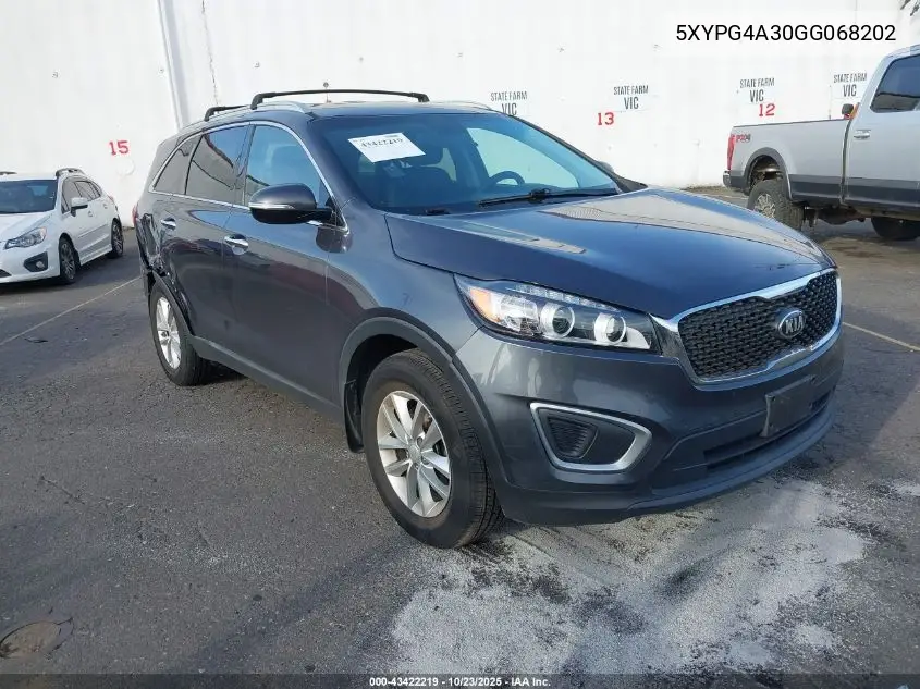 5XYPG4A30GG068202 2016 Kia Sorento 2.4L Lx
