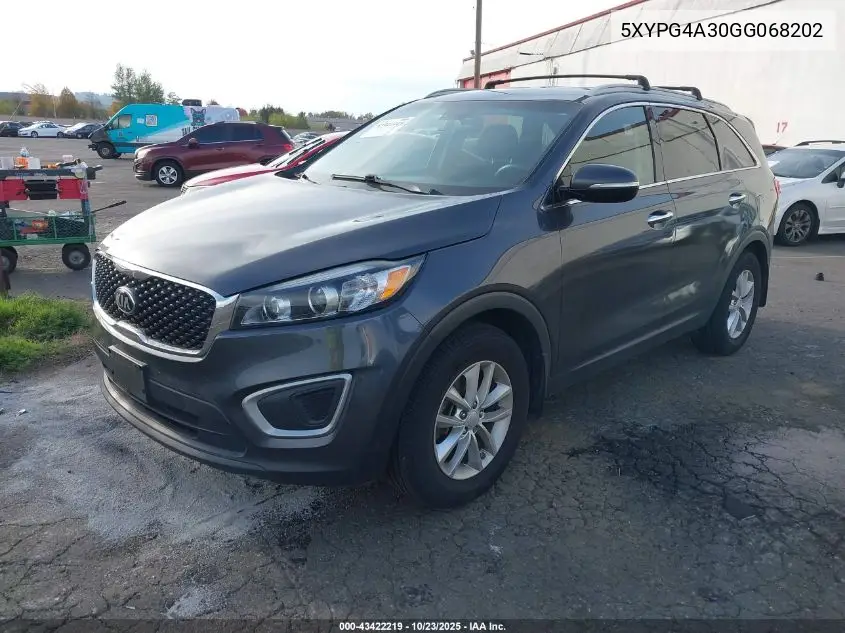 5XYPG4A30GG068202 2016 Kia Sorento 2.4L Lx