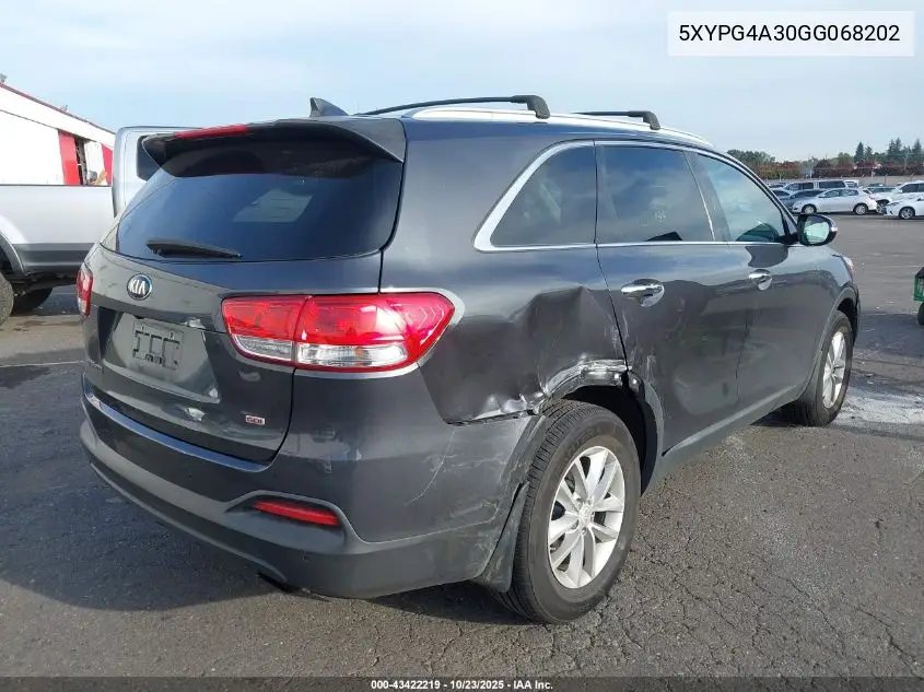 5XYPG4A30GG068202 2016 Kia Sorento 2.4L Lx