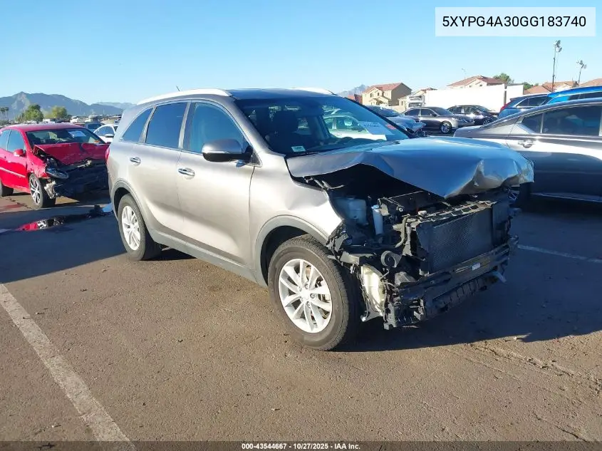 5XYPG4A30GG183740 2016 Kia Sorento 2.4L Lx