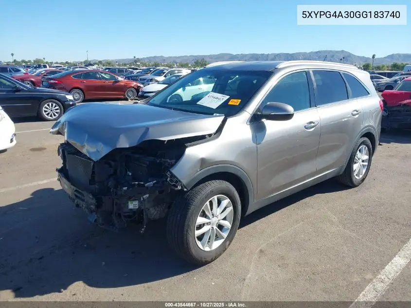 5XYPG4A30GG183740 2016 Kia Sorento 2.4L Lx