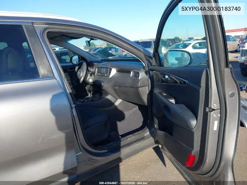 5XYPG4A30GG183740 2016 Kia Sorento 2.4L Lx