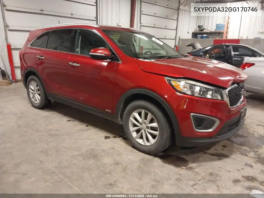 5XYPGDA32GG170746 2016 Kia Sorento 2.4L Lx